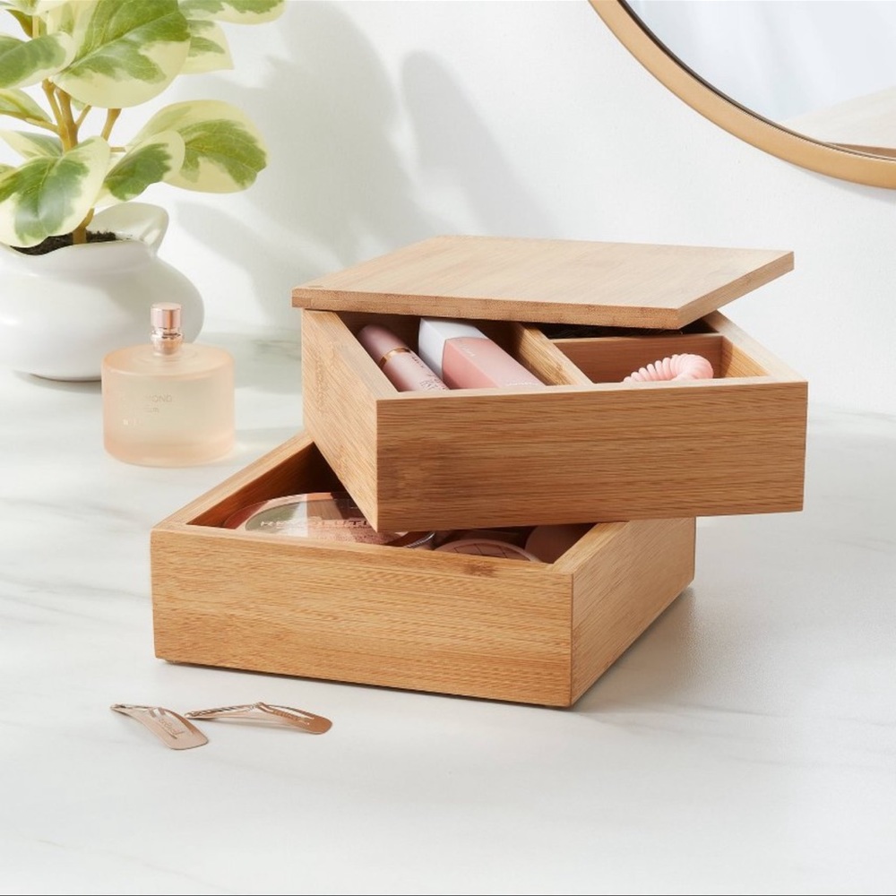 Square Swivel Hinge Bamboo Countertop Organizer from Brightroom by Target